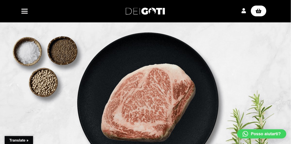 Homepage e-commerce Deigoti