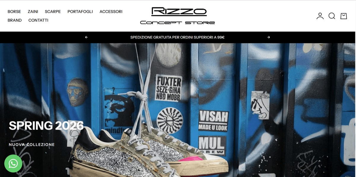 Homepage e-commerce Rizzo Concept Store
